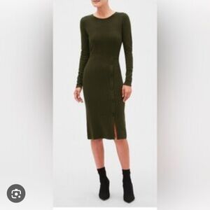 Banana Republic Forest Green Long Sleeve Sweater Dress-Knee Length-XS